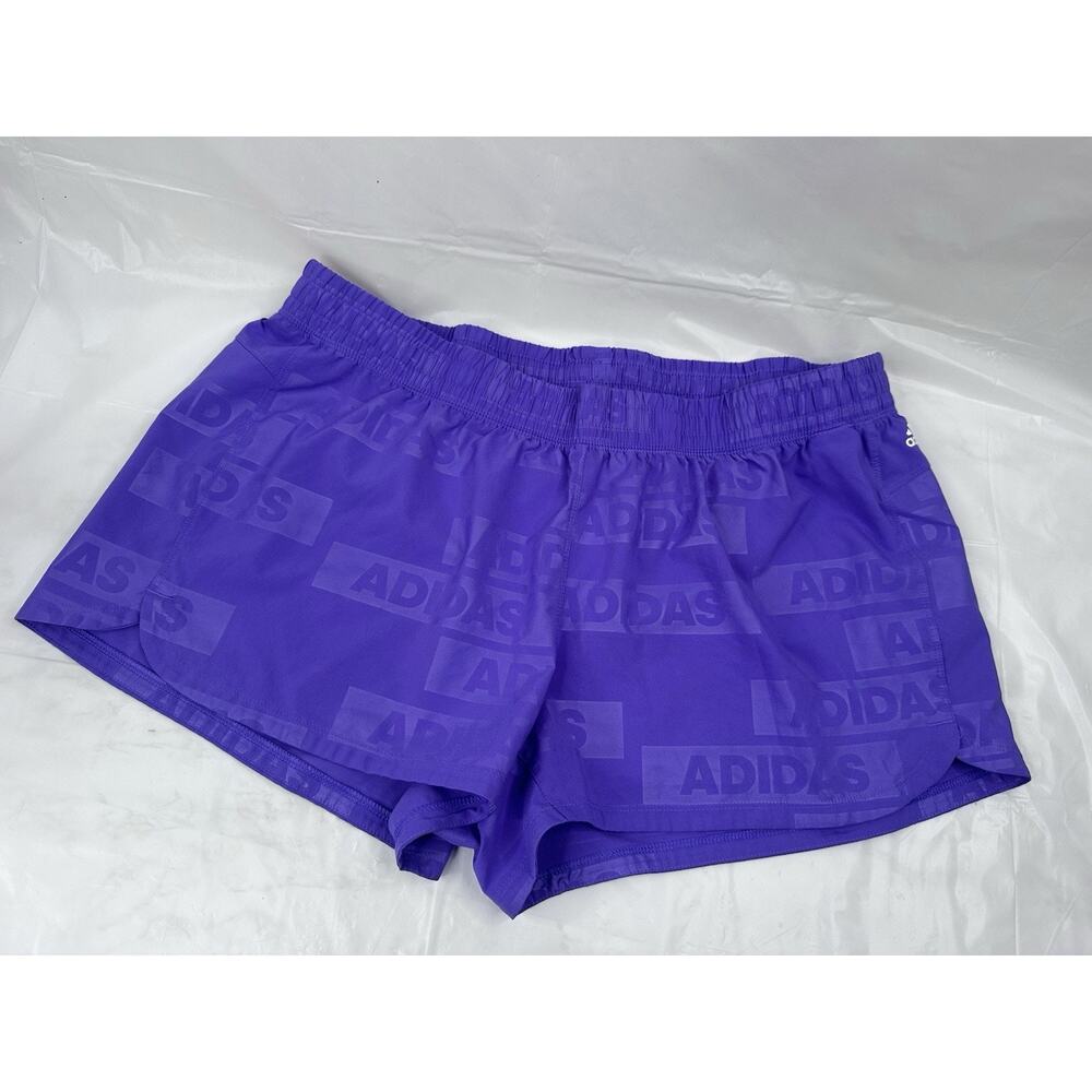 Adidas Shorts Women's XL Purple Pacer Athletic 3 Stripes Gym Training Running